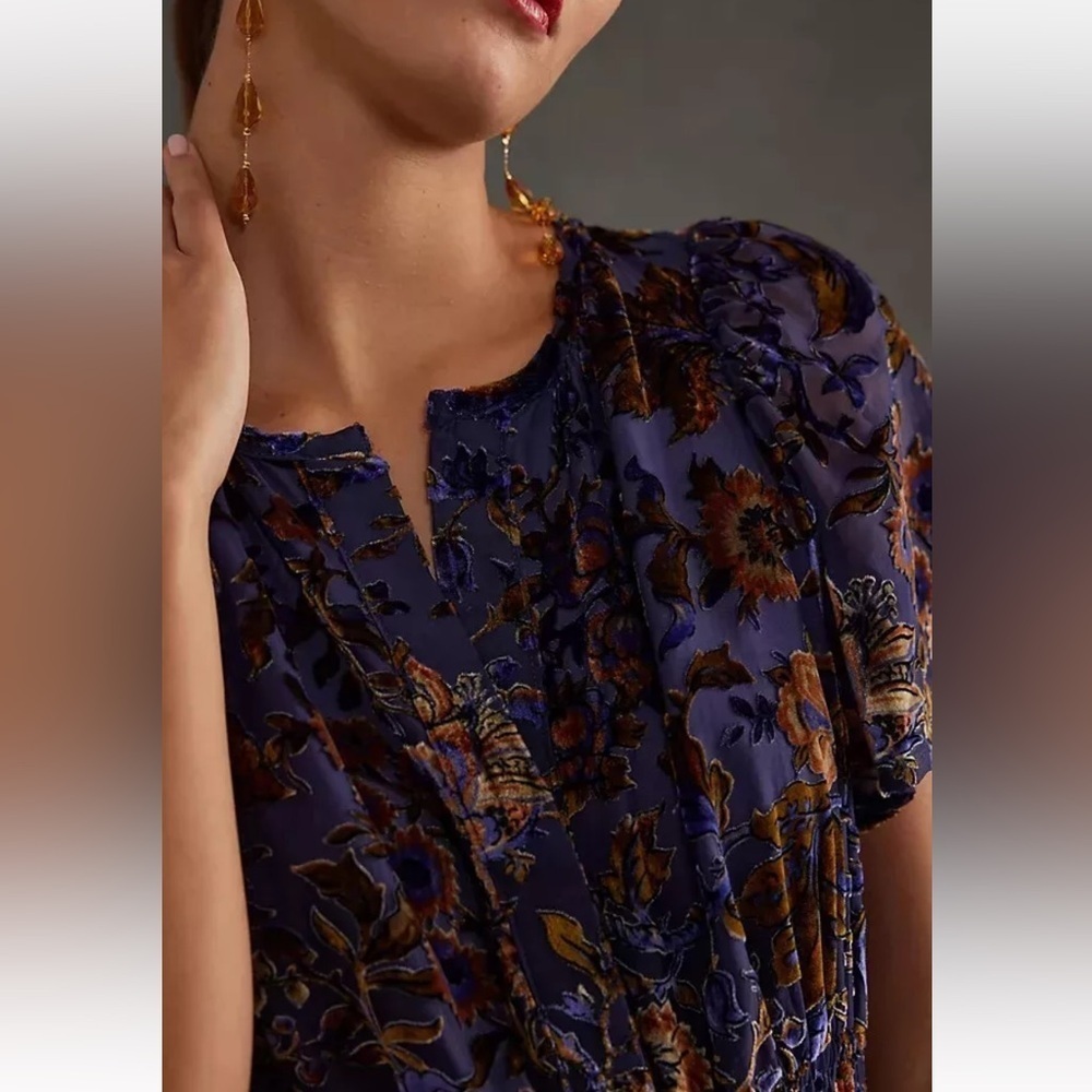 Anthropologie - The Somerset Burn-out Velvet Maxi Dress Size Small NWT In - Picture 5 of 13